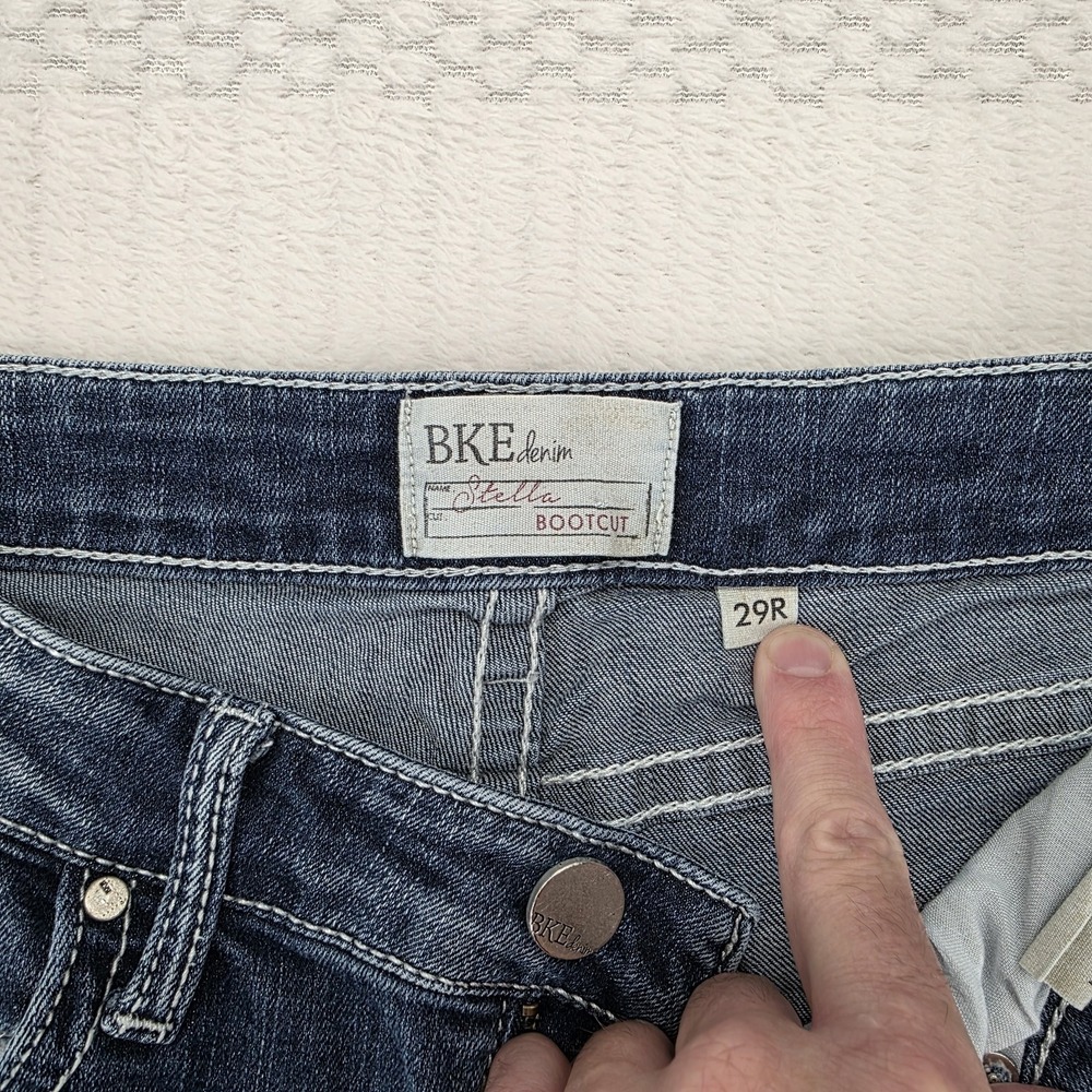 BKE Stella Bootcut Jeans Womens 29 Blue Denim Mid Rise Stretch - Picture 7 of 12